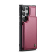 CASEME flip tok Samsung Galaxy S25 Ultra, Litchi Wallet, piros