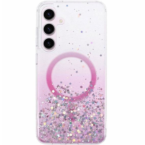 Tok Samsung Galaxy S24, Glittery, MagSafe-hoz, rózsaszín