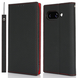 Pattintható tok a Google Pixel 9A, Litchi Skin Grain, fekete