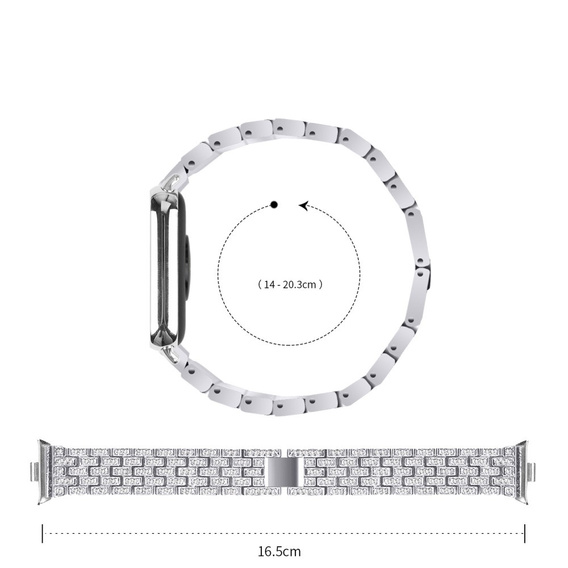 Gyémánt karkötő a Xiaomi Smart Band 8 Pro, Ezüst