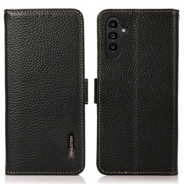 KHAZNEH RFID tok Samsung Galaxy A35 5G, Litchi textúra, fekete