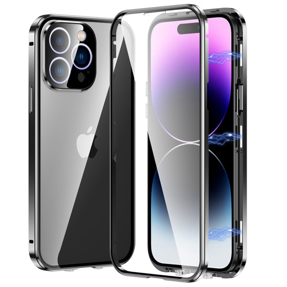 Tok iPhone 14 Pro, Magnetic Dual Glass, fekete
