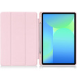 Tok Samsung Galaxy Tab S10 FE+ Plus, Smartcase tolltartóval, rózsaszín
