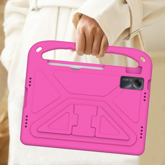 Gyermek tok Xiaomi Redmi Pad SE 11", Gyermek tok fogantyúval, rózsaszín