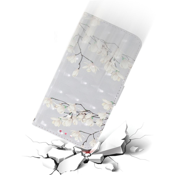 Pattintható tok a Infinix Hot 40i, Wallet, Magnolia Flowers szürke