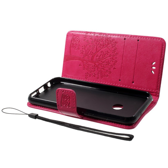 Pattintható tok a Huawei P20 Lite, Wallet tree, rózsaszín