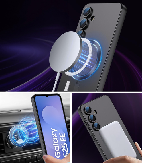 Tok Samsung Galaxy S25 FE-hoz, ColorMag, MagSafe-hoz, fekete