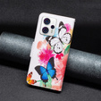 Pattintható tok a Motorola Moto G53 5G / G23 / G13, Wallet, butterfly, fehér