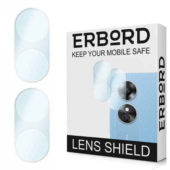 2x ERBORD edzett üveg a kamera számára, hogy Oppo A17