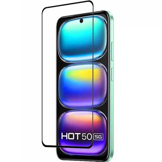 3D edzett üveg Infinix Hot 50 4G készülékhez, fekete keret