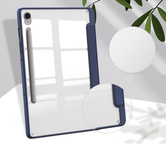 Tok Samsung Galaxy Tab S10 Lite / S10 FE / S9 FE, Smartcase Hybrid, tolltartó résszel, sötétkék