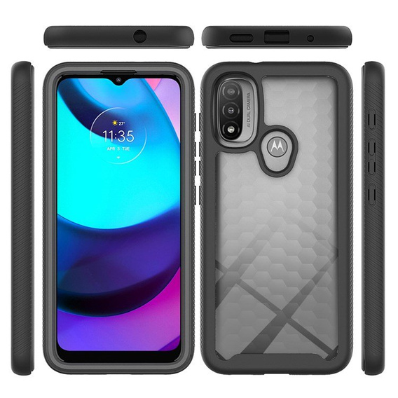 Tok Motorola Moto E20 készülékhez, Shockproof, fóliával, kék