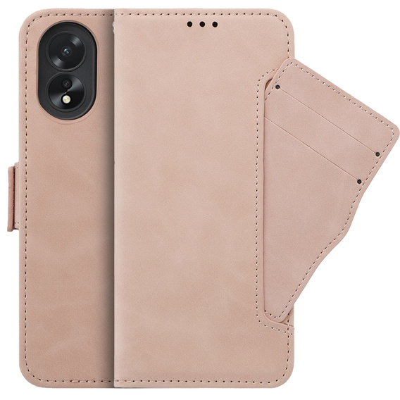 Pattintható tok a Oppo A58 4G, Card Slot, rózsaszín
