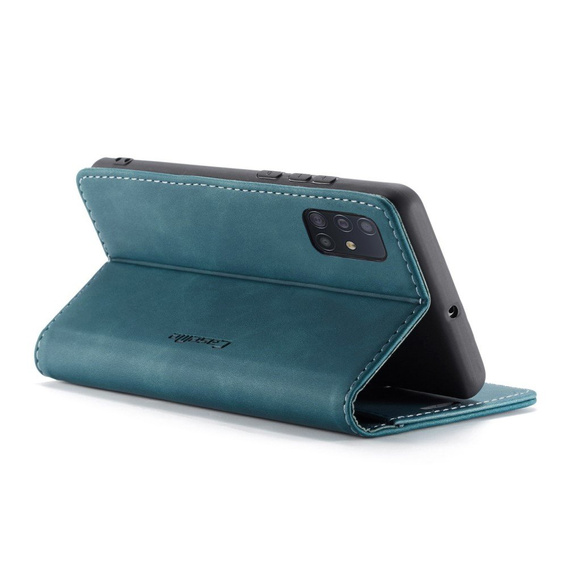 CASEME tok Samsung Galaxy A71, Leather Wallet Case, zöld