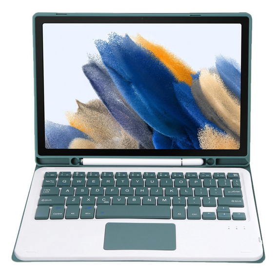 Tok + billentyűzet Samsung Galaxy Tab A8 10.5 X200 / X205, Touchpad, sötétzöld