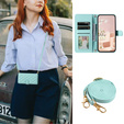 Flap tok Samsung Galaxy S24 FE, Rhombus Crossbody Leather, zöld