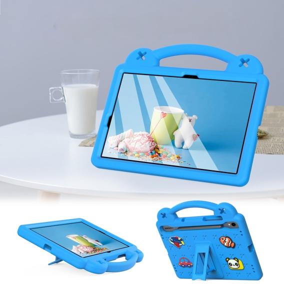 Gyermek tok Samsung Galaxy Tab S7/S8/S9, Cute Patterns, állvánnyal, kék
