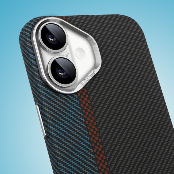 Tok iPhone 16, Carbon Fiber MagSafe, fekete / kék