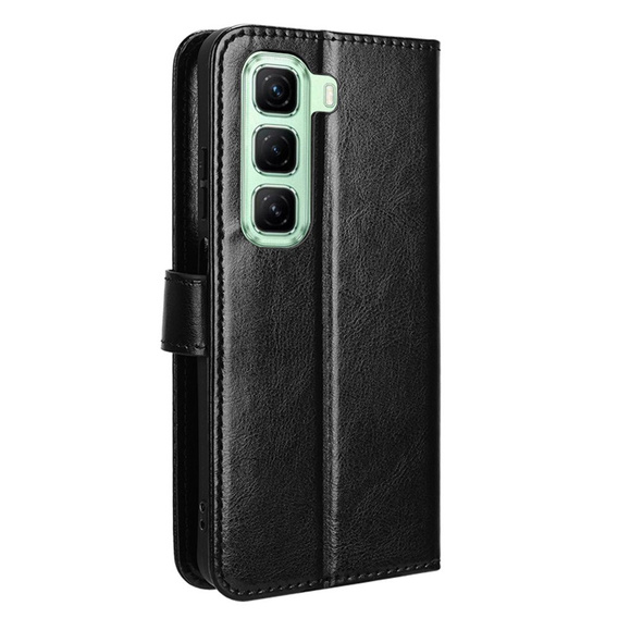 Pattintható tok a Infinix Hot 50 4G, Crazy Horse Wallet, fekete