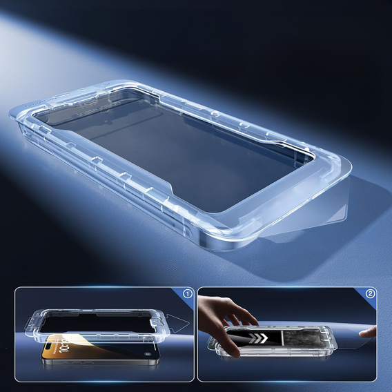 2x edzett adatvédelmi üveg az iPhone 17 Pro/17/16 Pro-hoz, ERBORD 9H Easy App Anti-Peep