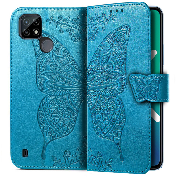 Pattintható tok a Realme C21, Butterfly, kék