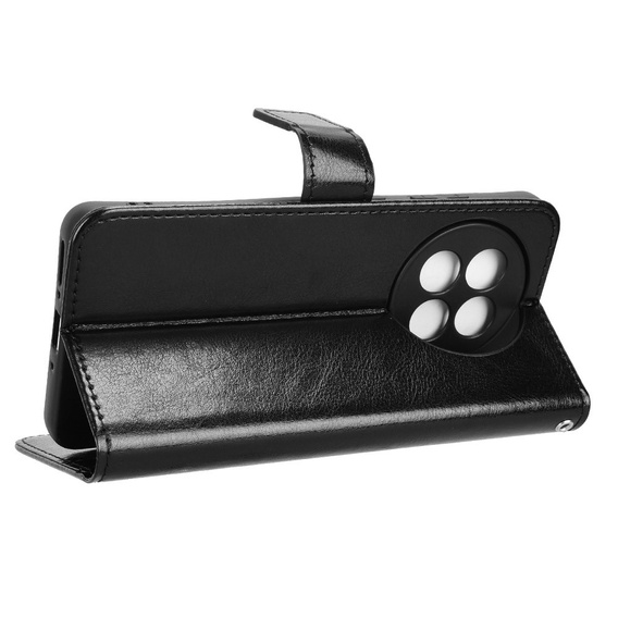 Pattintható tok a OnePlus 13R, Crazy Horse Wallet, fekete