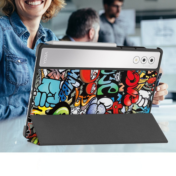 Tok Lenovo Yoga Tab Plus, Smartcase, graffiti