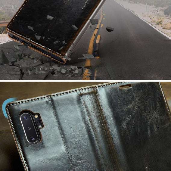 CASEME flip tok Samsung Galaxy Note 10 Plus, Waxy Textured, kávé