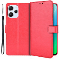 Pattintható tok a Xiaomi Redmi 12, Crazy Horse Wallet, piros