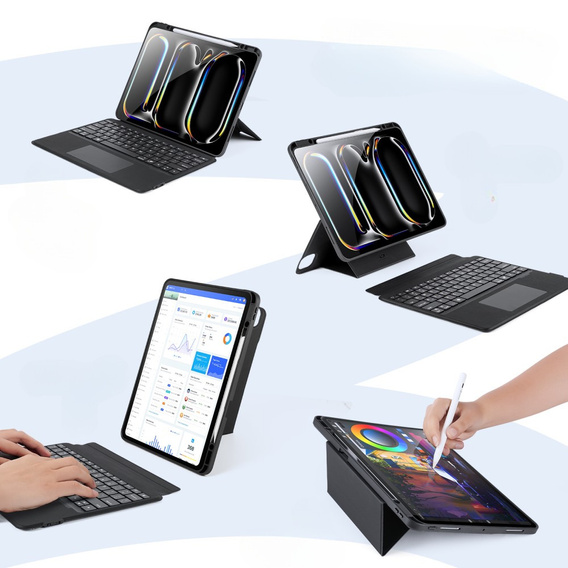 Billentyűzet tok Apple iPad Pro 13" 7th gen 2024, Dux Ducis DK Series, fekete