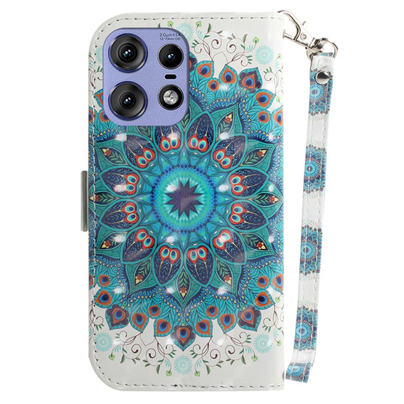 Pattintható tok a Motorola Edge 50 Pro 5G, Wallet, Mandala Flower
