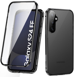 Tok Samsung Galaxy S24 FE, Magnetic Dual Glass, fekete