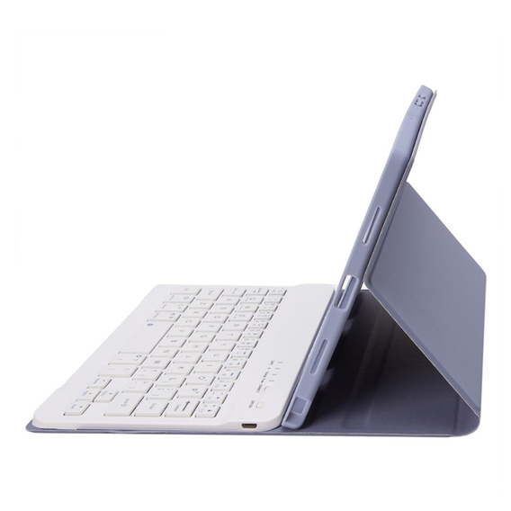 Tok + billentyűzet Samsung Galaxy Tab A9, Leather Pen Slot, lila