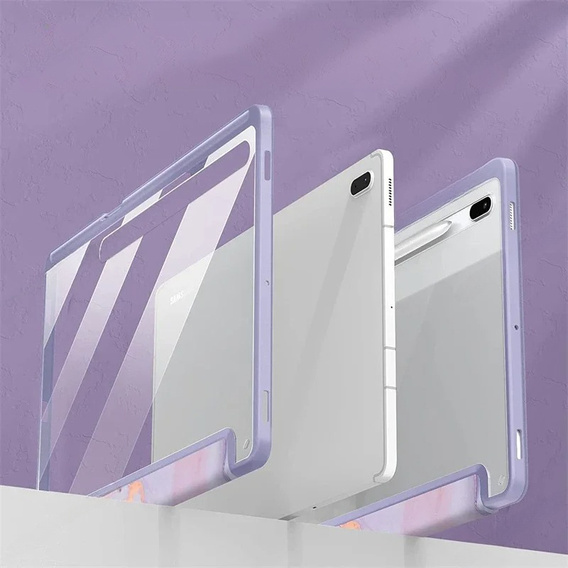 Tok Samsung Galaxy Tab S10 FE+ Plus, Smartcase Hybrid, tolltartó résszel, Marble lila