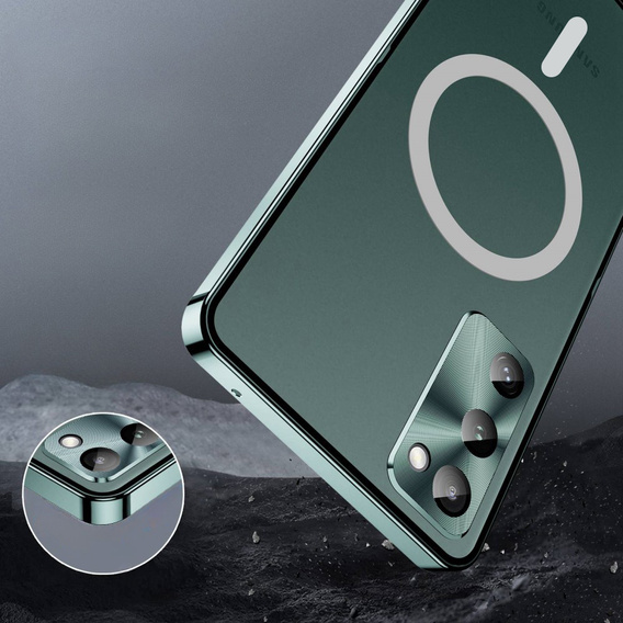 Kameravédő tok Samsung Galaxy S20 FE, CamShield MagSafe, átlátszó / zöld