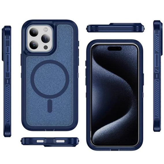 Tok kerettel iPhone 15 Pro Max készülékhez, MagSafe-hoz, kék