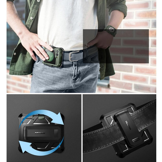 Páncélozott tok Samsung Galaxy Z Flip 5 5G készülékhez, Dexnor Clip Holder, zöld