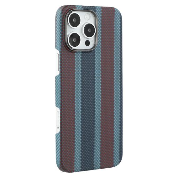 Tok IPhone 16 Pro, Aramid Fiber Slim Case, MagSafe, kék / piros