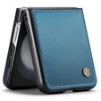Tojás Samsung Galaxy Z Flip7 FE / Z Flip6, CASEME Litchi Leather, kék