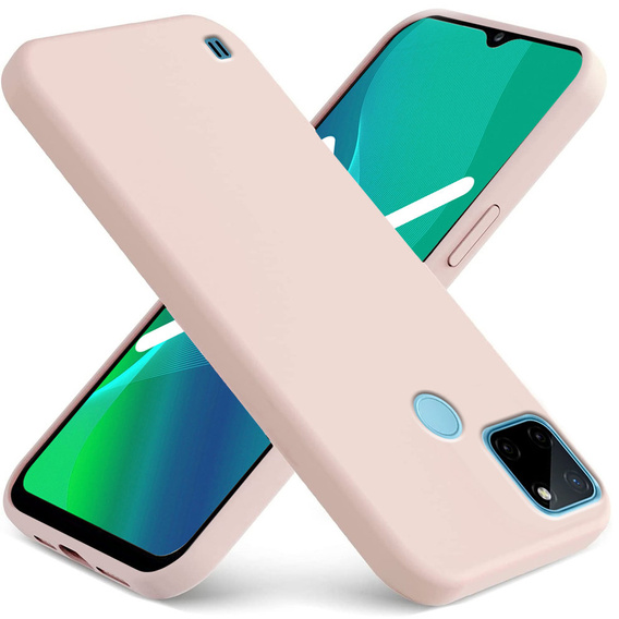 Telefontok a Realme C21Y / C25Y, Silicone Lite, rózsaszín