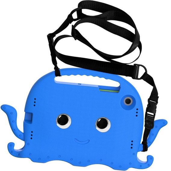 Gyerek tok Samsung Galaxy Tab A8 10.5, fogantyúval, polip, kék