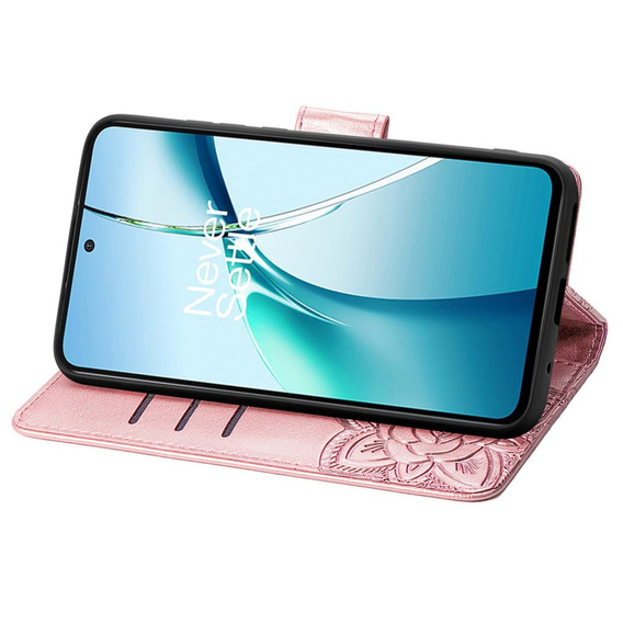 Pattintható tok a Xiaomi Redmi Note 14 4G, Butterfly, rózsaszín rose gold