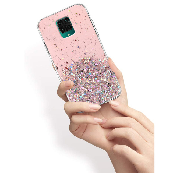 Telefontok a Xiaomi Redmi Note 9S / 9 Pro, Glittery, rózsaszín