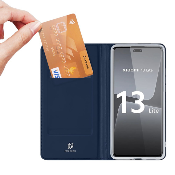 Dux Ducis Telefontok a Xiaomi 13 Lite, Skinpro, sötétkék