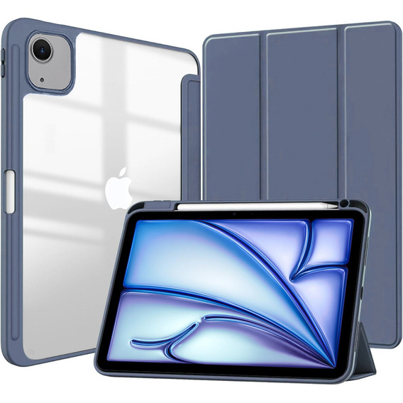 Tok iPad Air 13" 2025/2024 (7/6 gen.), Smartcase Hybrid, tolltartó résszel, lila