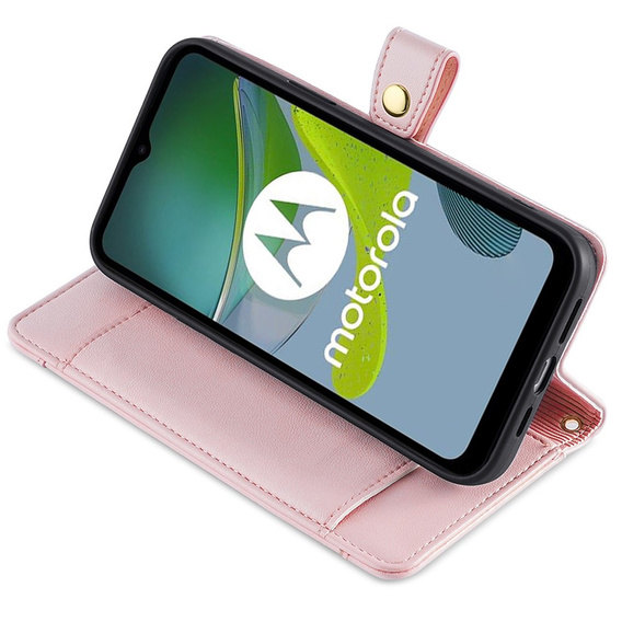 Pattintható tok a Motorola Moto G53 5G/ G23 4G/ G13 4G, Wallet Zipper Pocket, fekete