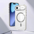 Tok iPhone Air készülékhez, MagSafe, állvánnyal, átlátszó, szürke betétekkel