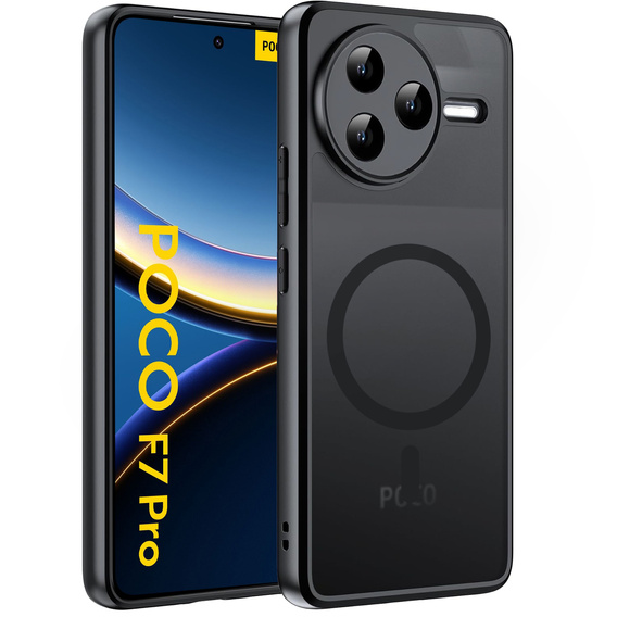 Tok Xiaomi Poco F7 Pro-hoz, MagSafe, ERBORD Matt Case, fekete