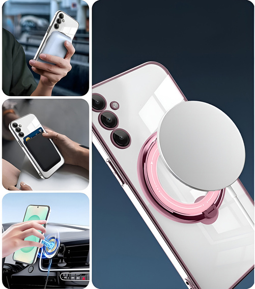 Mágneses tok Samsung Galaxy S25+ Plus készülékhez, MagSafe, rózsaszín