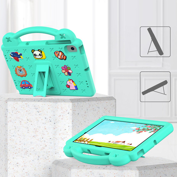 Gyermek tok Lenovo M10 X306 2 Gen / M10 Plus TB-X606 10.3 / Samsung Tab A 10.1 T510/515 / K10 X6C6, Cute Patterns, állvánnyal, zöld